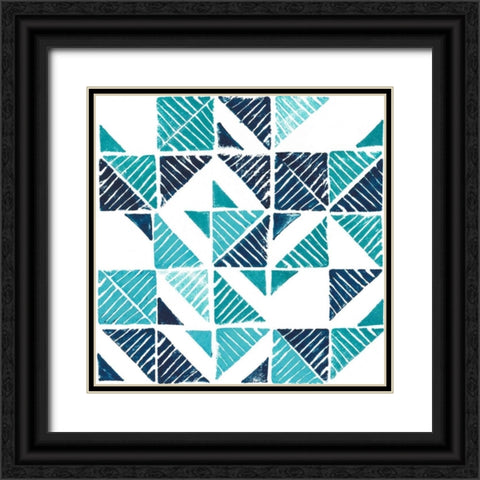 Beryl Block Print II Black Ornate Wood Framed Art Print with Double Matting by Popp, Grace