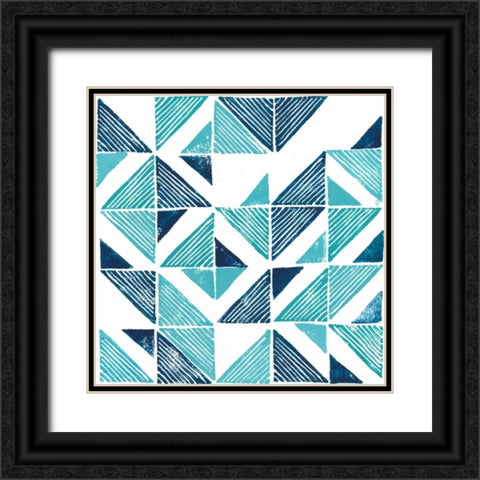 Beryl Block Print III Black Ornate Wood Framed Art Print with Double Matting by Popp, Grace