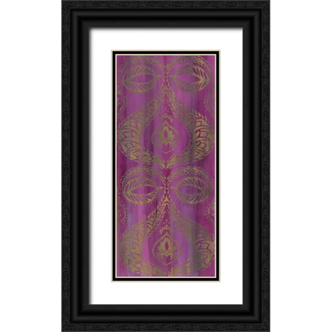 Purple Arabesque I Black Ornate Wood Framed Art Print with Double Matting by Zarris, Chariklia