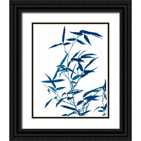 Indigo Botanica I Black Ornate Wood Framed Art Print with Double Matting by McCavitt, Naomi