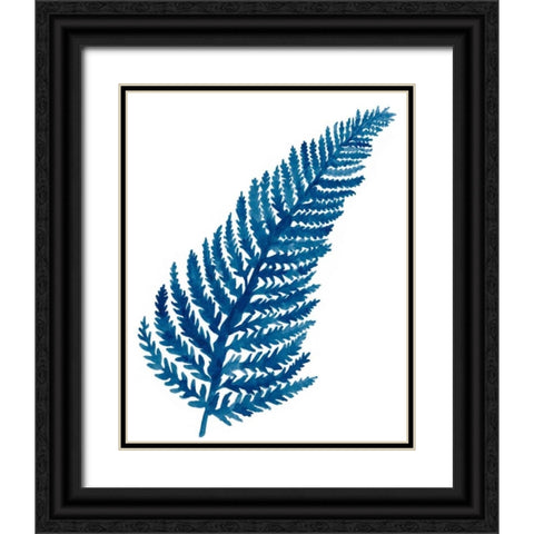 Indigo Botanica IV Black Ornate Wood Framed Art Print with Double Matting by McCavitt, Naomi