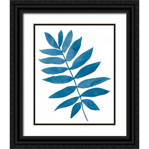 Indigo Botanica V Black Ornate Wood Framed Art Print with Double Matting by McCavitt, Naomi