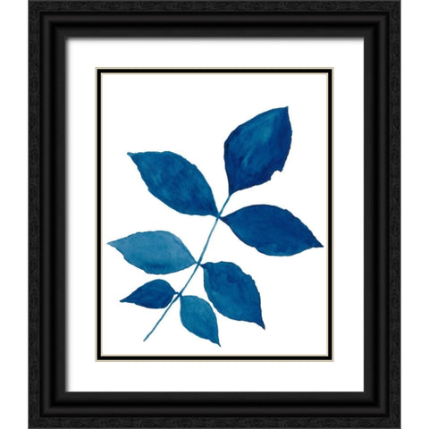 Indigo Botanica VI Black Ornate Wood Framed Art Print with Double Matting by McCavitt, Naomi