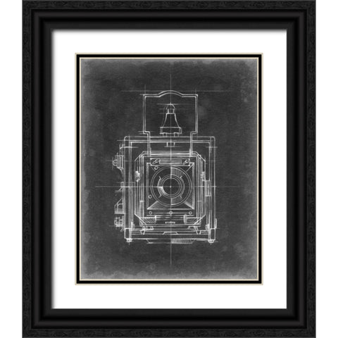 Camera Blueprints I Black Ornate Wood Framed Art Print with Double Matting by Harper, Ethan