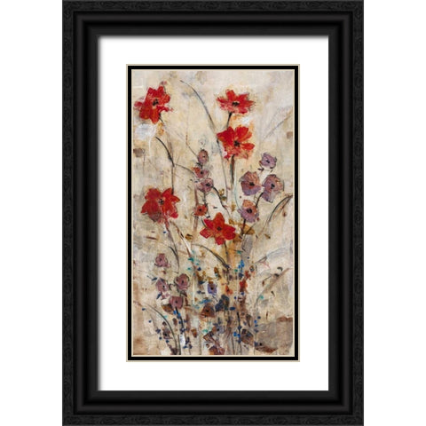 Floral Wash I Black Ornate Wood Framed Art Print with Double Matting by OToole, Tim