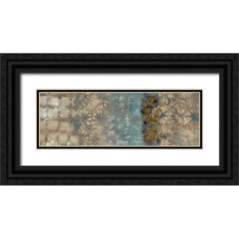 Shibori Panel II Black Ornate Wood Framed Art Print with Double Matting by Zarris, Chariklia