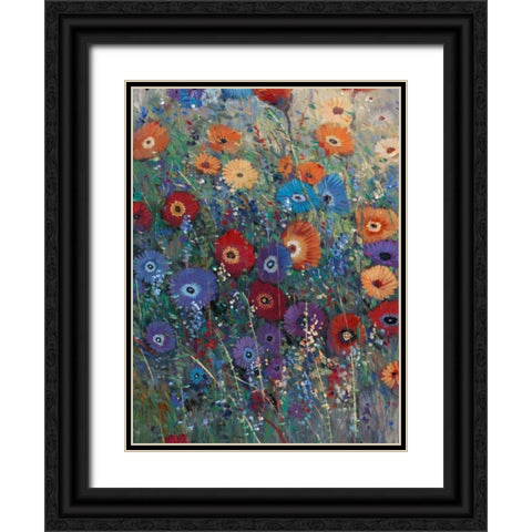 Flower Patch I Black Ornate Wood Framed Art Print with Double Matting by OToole, Tim