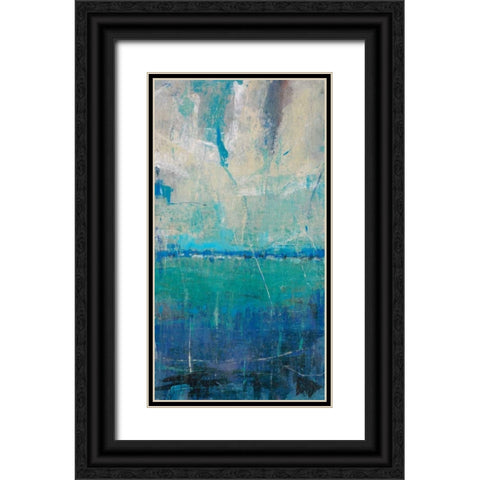 Blue Movement II Black Ornate Wood Framed Art Print with Double Matting by OToole, Tim