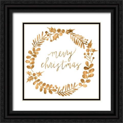Golden Christmas III Black Ornate Wood Framed Art Print with Double Matting by Popp, Grace