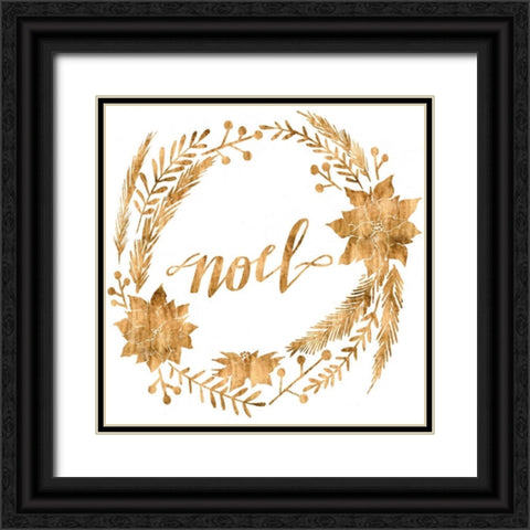 Golden Christmas IV Black Ornate Wood Framed Art Print with Double Matting by Popp, Grace