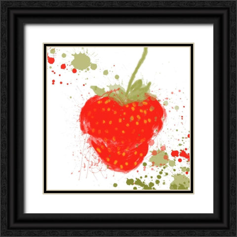 Modern Strawberry Black Ornate Wood Framed Art Print with Double Matting by Orlov, Irena