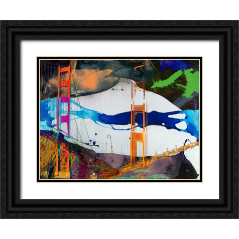 San Francisco Bridge Abstract I Black Ornate Wood Framed Art Print with Double Matting by Jasper, Sisa
