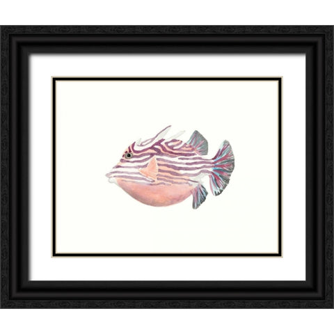Watercolor Tropical Fish II Black Ornate Wood Framed Art Print with Double Matting by McCavitt, Naomi
