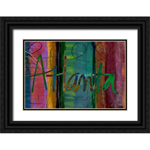 Abstract Atlanta Black Ornate Wood Framed Art Print with Double Matting by Jasper, Sisa