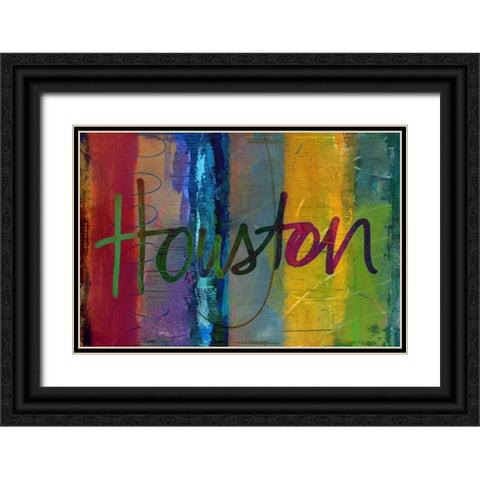 Abstract Houston Black Ornate Wood Framed Art Print with Double Matting by Jasper, Sisa