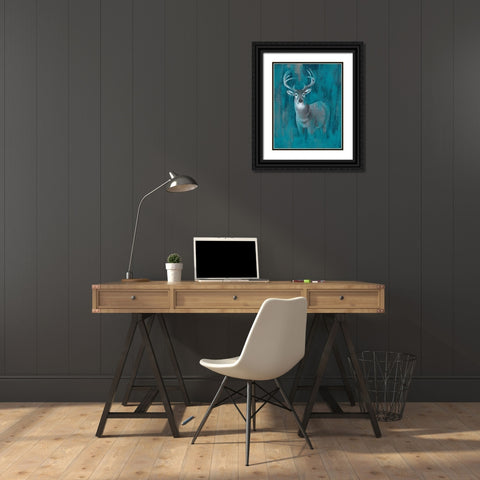 Contemporary White-Tail I Black Ornate Wood Framed Art Print with Double Matting by Popp, Grace