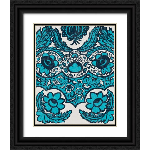 Graphic Damask I Black Ornate Wood Framed Art Print with Double Matting by Zarris, Chariklia