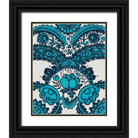 Graphic Damask II Black Ornate Wood Framed Art Print with Double Matting by Zarris, Chariklia