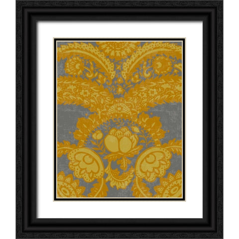 Graphic Damask IV Black Ornate Wood Framed Art Print with Double Matting by Zarris, Chariklia