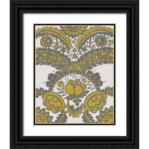 Graphic Damask VI Black Ornate Wood Framed Art Print with Double Matting by Zarris, Chariklia