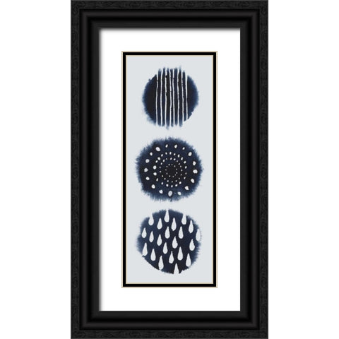 2-Up Circular Trilogy I Black Ornate Wood Framed Art Print with Double Matting by Popp, Grace