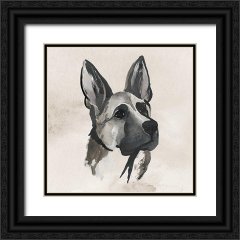 Inked Dogs IV Black Ornate Wood Framed Art Print with Double Matting by Popp, Grace