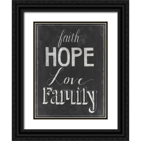 Chalkboard Faith I Black Ornate Wood Framed Art Print with Double Matting by Popp, Grace