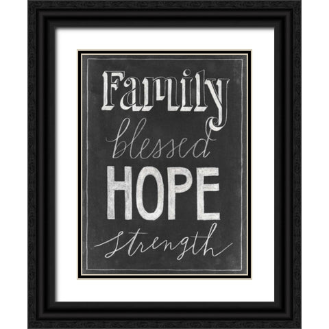 Chalkboard Faith IV Black Ornate Wood Framed Art Print with Double Matting by Popp, Grace