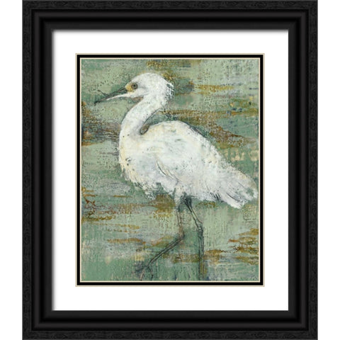 Textured Heron I  Black Ornate Wood Framed Art Print with Double Matting by Goldberger, Jennifer