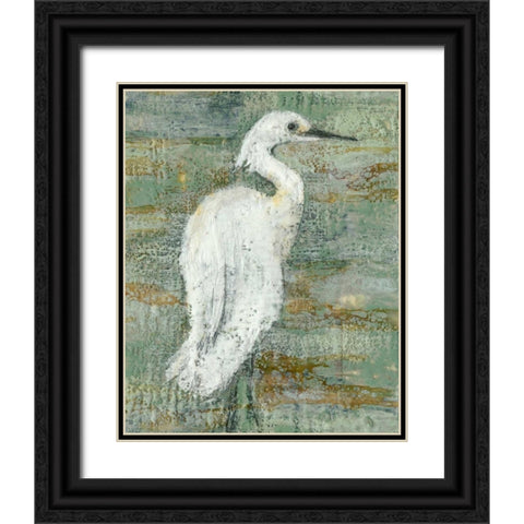 Textured Heron II  Black Ornate Wood Framed Art Print with Double Matting by Goldberger, Jennifer
