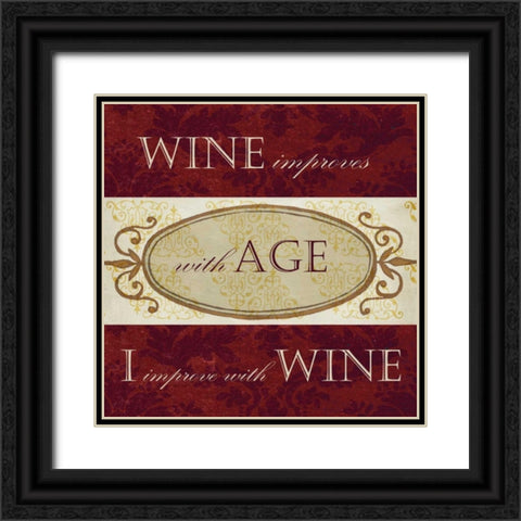 Wine Phrases III Black Ornate Wood Framed Art Print with Double Matting by Studio W