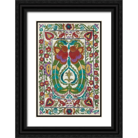 Batik Embroidery III Black Ornate Wood Framed Art Print with Double Matting by Zarris, Chariklia