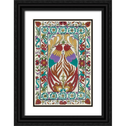 Batik Embroidery IV Black Ornate Wood Framed Art Print with Double Matting by Zarris, Chariklia