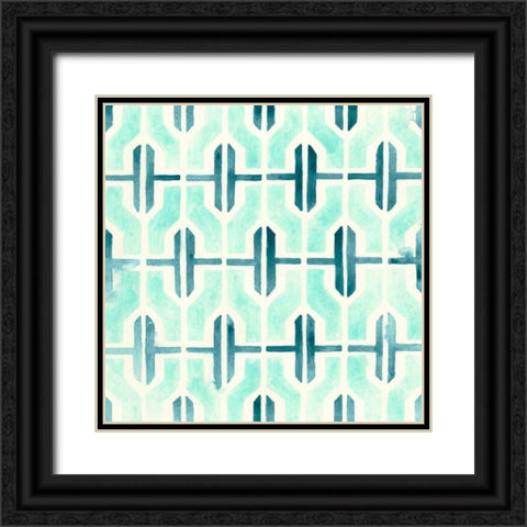 Ocean Tile I Black Ornate Wood Framed Art Print with Double Matting by Vess, June Erica