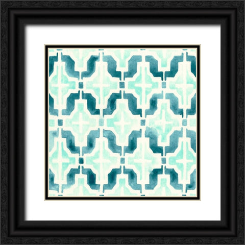 Ocean Tile IV Black Ornate Wood Framed Art Print with Double Matting by Vess, June Erica