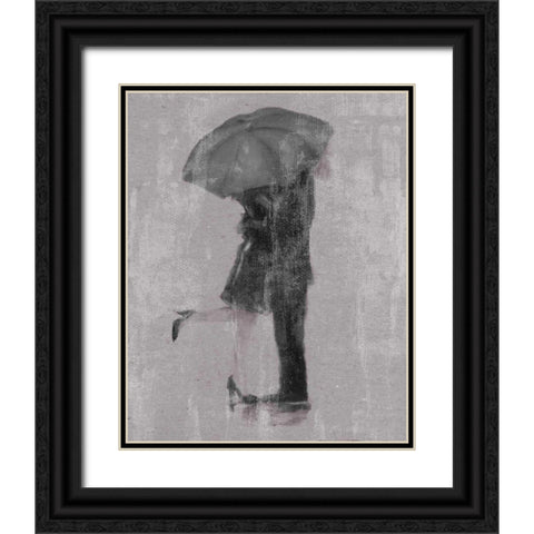 Rain Romance I Black Ornate Wood Framed Art Print with Double Matting by Studio W