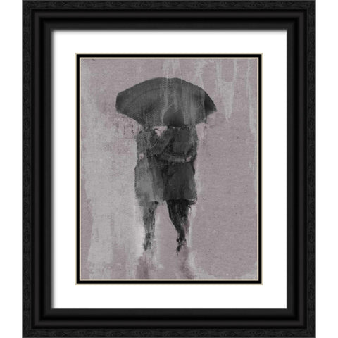 Rain Romance III Black Ornate Wood Framed Art Print with Double Matting by Studio W