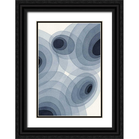 Indigo Ovals II Black Ornate Wood Framed Art Print with Double Matting by Galapon, Nikki
