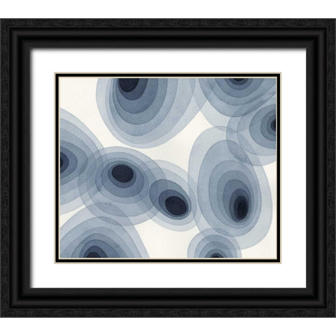 Indigo Ovals III Black Ornate Wood Framed Art Print with Double Matting by Galapon, Nikki