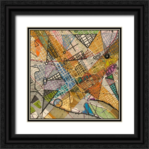 Modern Map of D.C. Black Ornate Wood Framed Art Print with Double Matting by Galapon, Nikki