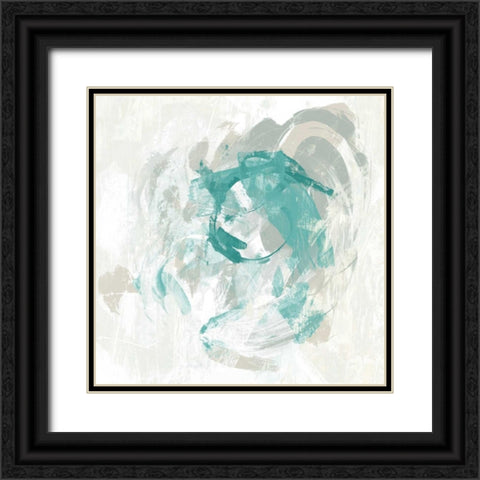 Teal Fog I Black Ornate Wood Framed Art Print with Double Matting by Vess, June Erica