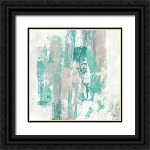 Teal Fog II Black Ornate Wood Framed Art Print with Double Matting by Vess, June Erica