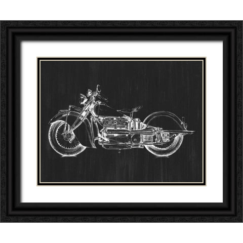 Motorcycle Graphic I Black Ornate Wood Framed Art Print with Double Matting by Meagher, Megan