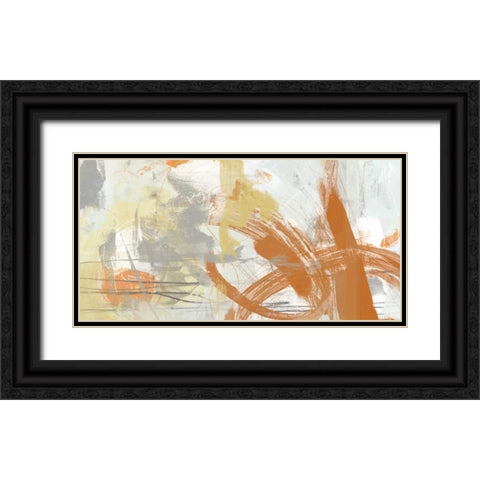 Tangerine and Grey II Black Ornate Wood Framed Art Print with Double Matting by Vess, June Erica