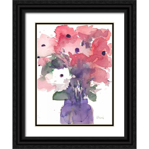 Between the Red III Black Ornate Wood Framed Art Print with Double Matting by Dixon, Samuel