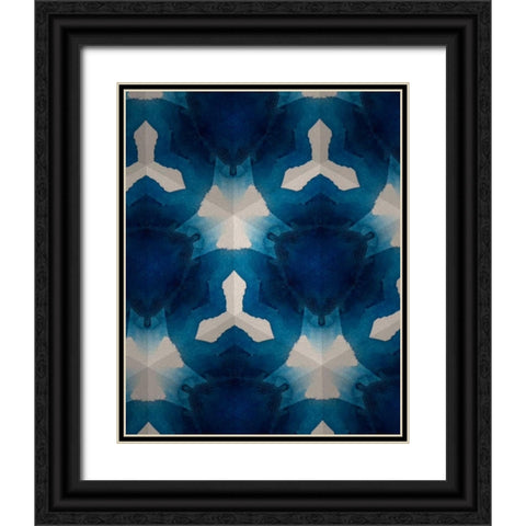 Sapphire Frost I Black Ornate Wood Framed Art Print with Double Matting by Stramel, Renee W.