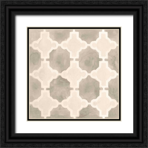 Neutral Watercolor Tile III Black Ornate Wood Framed Art Print with Double Matting by Vess, June Erica