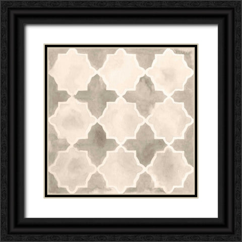Neutral Watercolor Tile IV Black Ornate Wood Framed Art Print with Double Matting by Vess, June Erica