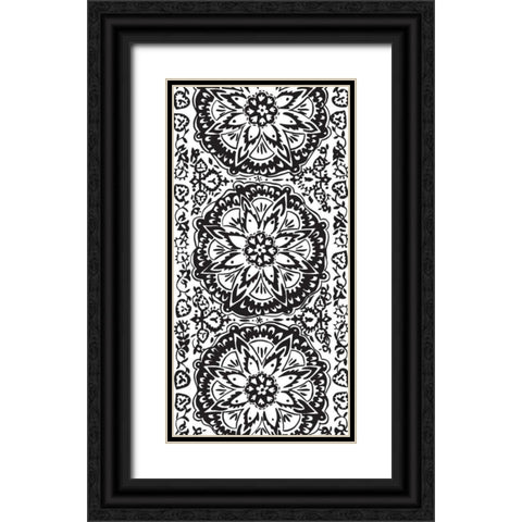 BandW Arabesque Panels IV Black Ornate Wood Framed Art Print with Double Matting by Zarris, Chariklia