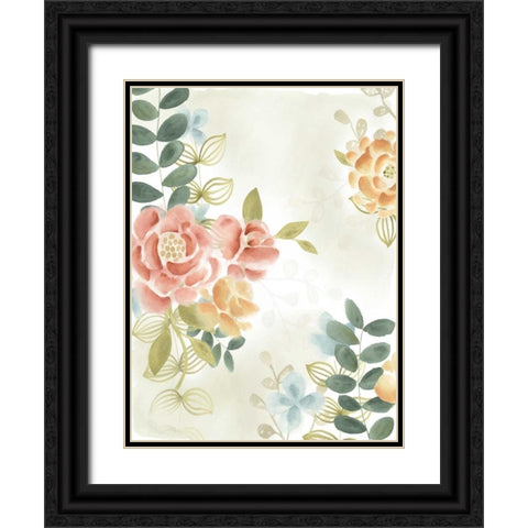 Soft Flower Collection I Black Ornate Wood Framed Art Print with Double Matting by Vess, June Erica